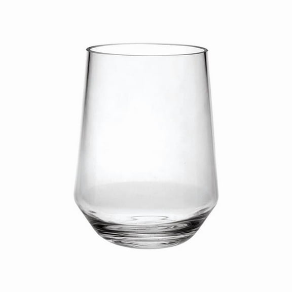 HomeRoots Tritan Plastic Stemless All Purpose Tumbler Wine Glasses, Clear - Set of 4