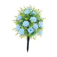 thumbnail image 2 of Rosa artificial conmemorativa con estaca para el suelo, púas florales, rosas falsas Azul, 2 of 9