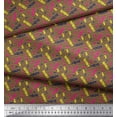 thumbnail image 2 of Soimoi Rayon Crepe Fabric Selfie Text & Stripe Decor Fabric Printed Yard 46 Inch Wide, 2 of 3