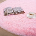 thumbnail image 6 of Fluffy Soft Round Rugs for Bedroom Living Room, Pink Shaggy Area Rugs 5 x 5 Feet faux fur, Carpet for s Room, Throw Circle Rug for Room, Fuzzy Plush Rug for Dorm, 6 of 7