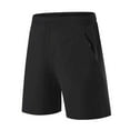 thumbnail image 2 of Mceream Gym Shorts Men Workout Cotton Athletic Shorts with Pockets Elastic Waistband Quick Dry Activewear Shorts Casual Activewear Black XL, 2 of 6