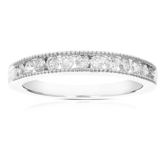 Vir Jewels 0.44 CTTW Diamond Wedding Band 14K White Gold 12 Stones Round Bridal Ring Size 7