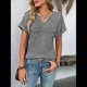 thumbnail image 5 of Blusas Elegantes e Informales de Corta para Mujer, Modernas, de Verano, con Cuello en V, Holgadas y A Rayas. Negro XXL, 5 of 9