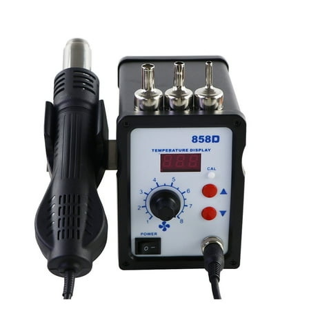 858D  Hot Air Gun 700W SMD BGA Rework Solder Desoldering Station LED Digital Display Adjustable Temperature Heat Gun Solder Tool ,Variable Temperature