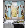 thumbnail image 3 of Farmhouse Cow Sheer Curtains 39 Inch Length 2 Panels Set for Living Room/Bedroom, Cabin Sunflowers Animals Blue Wooden Grain Kitchen Curtains Grommet Semi-Sheer Curtains Window Treatments 27.5"x39"x2, 3 of 7