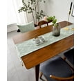 thumbnail image 5 of Nvzi Triangle Tassel Table Runner Green Wave Nordic Jacquard Geometric Table Flag Tassel Fashion Tea Flag Meal Flag Long Strip Polyester Cotton Tablecloth,Green 11.81*70inch, 5 of 5