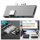 thumbnail image 1 of Estación de acoplamiento six en un 4K 2x USB3.1 Lector de tarjetas / TF Ethernet LAN Convertidor Adaptador Splitter Hub para Plata, 1 of 6