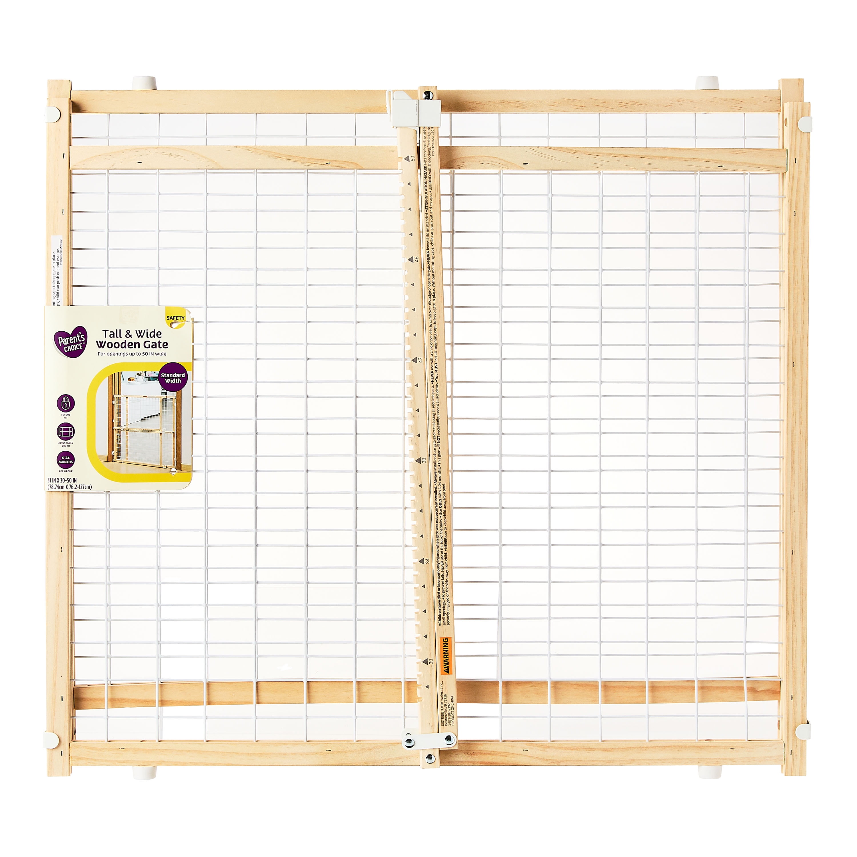 Parent's Choice Wooden Metal Tall and Wide Baby Safety Gate