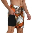thumbnail image 3 of Haiem Various Pumpkins Mens Swim Trunks with Compression Liner 2 in 1 Swimming Shorts Stretch Swimwear Quick Dry,Board Shorts-3X-Large, 3 of 9