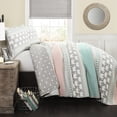 thumbnail image 3 of Lush Decor Pink-and-Turquoise Elephant Striped 5-Piece Quilt Bed Set, Full/Queen, 3 of 6