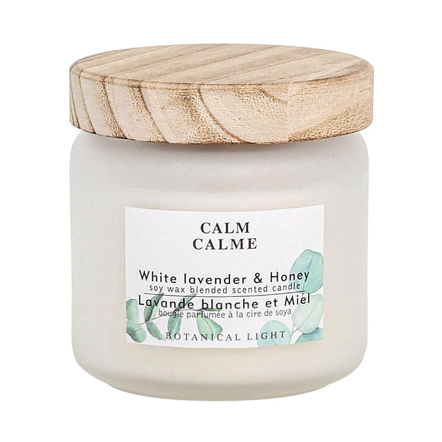 Botanical Light 13.9OZ white lavender & Honey Soy Wax Blended Scented Candle,1 cotton wick