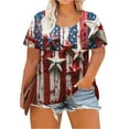 thumbnail image 6 of Women's Short Sleeve T-shirt Plus Size Patriotic Shirts For Women Summer 2025 Funny 4Th Of July T Shirt Stripes Print American Flag Tee Tops,Pink Women's Short sleeve T-shirt XL, 6 of 6