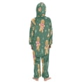 thumbnail image 3 of Soft Big Kids Onesie Pajamas Cozy Loose-Fit Jumpsuits for kids with Pockets for Christmas Lounge & Play Gingerbread Christmas Theme Pattern, 3 of 8