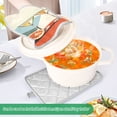 thumbnail image 3 of Yayeee Pot Holders Kitchen Heat Resistant with Pocket 7"x9.8" Cotton Oven Cooking Hot Pads, Beige Glasses, 3 of 7