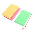 thumbnail image 2 of Unique Bargains 3pcs Sponge Mesh Household Kitchenware Cleaner Cleaning Tool Tricolor, 2 of 2