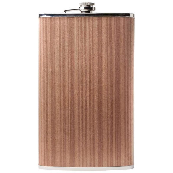 Maxam® 64oz Stainless Steel Flask with Wood Wrap