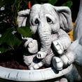 thumbnail image 6 of Cheers.US Cute Elephant Figurines, Baby Looking You Elephant Ornament Statue for Home Office Tabletop Decor, Handmade Outdoor Collectible Animal Sculpture, 6 of 7