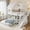 White, variant on Twin Over Full House Bunk Beds with Slide, Wooden Bunk Bed with Storage, Floor Bunk Bed Frame with Guardrail, No Box Spring Needed, Fun Cottage Beds for Kids Toddlers, Bedroom, Dark Brown