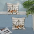 thumbnail image 4 of Fall Pillow Covers 18x18 Inches Pack of 2 Pumpkin Floral and Stripes Throw Pillow Covers,Fall Thanksgiving Decorative Pillowcase Autumn Farmhouse Harvest Decor Cushion Case for Sofa Couch Bed, 4 of 6