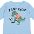 thumbnail image 4 of Inktastic I Love Soccer-Dinosaur in Orange Boys or Girls Long Sleeve Toddler T-Shirt, 4 of 5