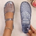 thumbnail image 2 of Shrysg Women's Jelly Closed-Toe Flat Sandals PVC Lightweight Breathable Adjustable Strap Casual Summer Beach Shoes Navy, 2 of 9