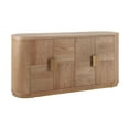 thumbnail image 3 of Christopher Knight Home 58.3" Sideboard Buffet with 4 Doors, Adjustable Shelf, Storage Cabinet with Metal Base, Natural, 3 of 10