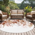 thumbnail image 4 of Round Area Rug 5 Ft, Brown Leaves Washable Non-Slip Circle Carpet for Living Room/Bedroom, Summer Botanical Low-Profile Runner Mats Collection Rugs for Indoor, 4 of 8