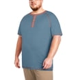 thumbnail image 2 of GIRUNS Big and Tall Henley Shirts for Men Short Sleeve Cotton Casual T Shirt with Button Placket Blue 1X, 2 of 6
