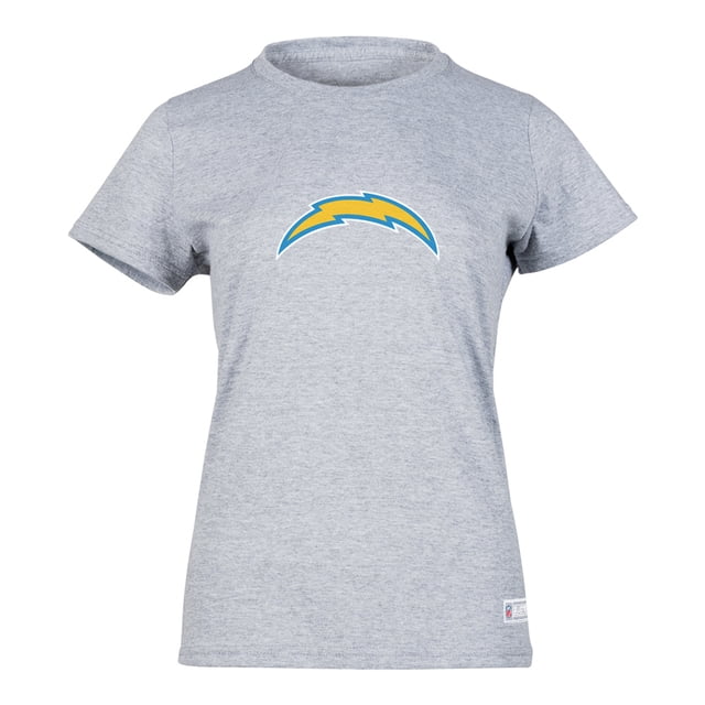 NFL Playera Aficionado Básica Los Angeles Chargers Gris para Mujer, Talla Extra Grande