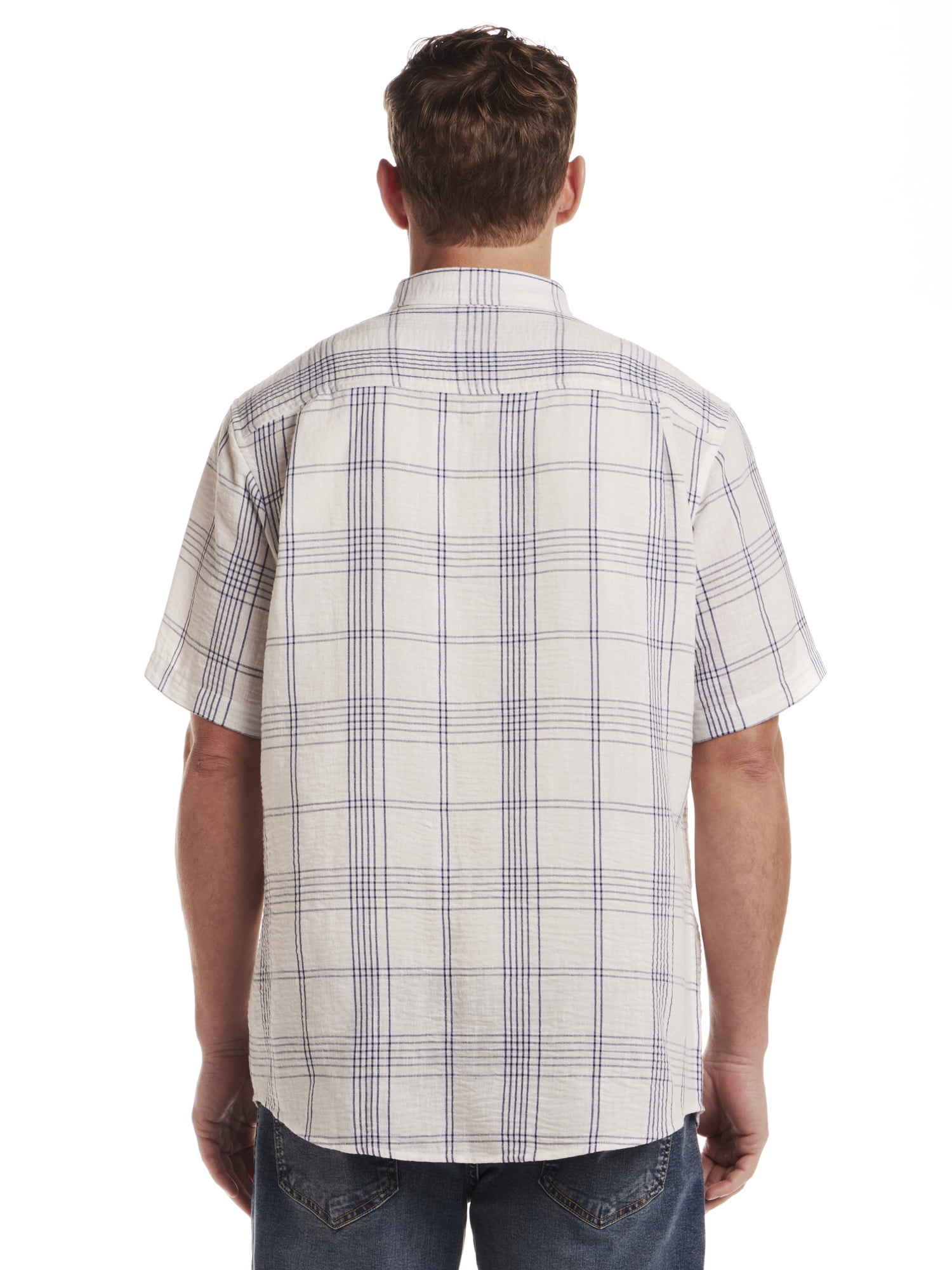 Frontier Threads Men's Short Sleeve Linen Like Button Up Shirt