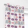 thumbnail image 2 of Coolnut Room Darkening Window Curtains Panels Drapes Elephants and Ethnic Circles on White Thermal Insulated Grommet Blackout Curtains 84x55in 2 Panels, 2 of 4