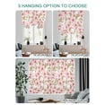 thumbnail image 4 of Pink Flowers Tie Up Curtains for Windows 63 Inch Length Balloon Curtains Kitchen Adjustable Balloon Window Shade Watercolor Spring Botanical Floral Leaves Tie Up Bathroom Curtain Window 46"x63", 4 of 6