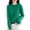 Green, variant on WTOBBY Women's Casual Lace Round Neck Base Layer Sweater, Knitted Long Sleeve Solid Color Top with Decorative Lace, Elegant and Comfortable Wear,Blue S