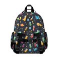 thumbnail image 3 of Dinosaur and Planets Blue Pattern Cute School Backpack Bag for School with Padded Back and Adjustable Shoulder Straps 15.25"x11.5"x5.25", 3 of 5