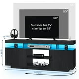 Hommpa TV Stand for TVs up to 65" with LED Lights & Power Outlets Modern Gaming Entertainment Center High Gloss Media Console TV Cabinet Black - Walmart.com