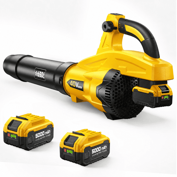 Dkenicor Leaf Blower Cordless with 2 x 5.0Ah Batteries,650CFM & 13 Speed Modes,21V Brushless Powerful Blowers for Lawn Care,Blowing Leaves,Dust,Snow