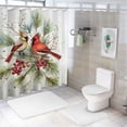 thumbnail image 7 of Fenyluxe Birds Branch Berries Print Shower Curtain, Chic Modern Bathroom Decor, Polyester Fiber Bathroom Curtain with Hooks 69x72, 7 of 7