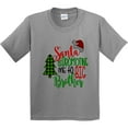thumbnail image 3 of Inktastic Santa is Promoting Me to Big Brother Green Plaid Tree Youth T-Shirt, 3 of 5