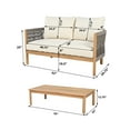 thumbnail image 4 of Christopher Knight Home Boho 4 Pieces Patio Conversation Set, Outdoor Rattan Rope-Woven Sofa Set, Grey+Beige, 4 of 13