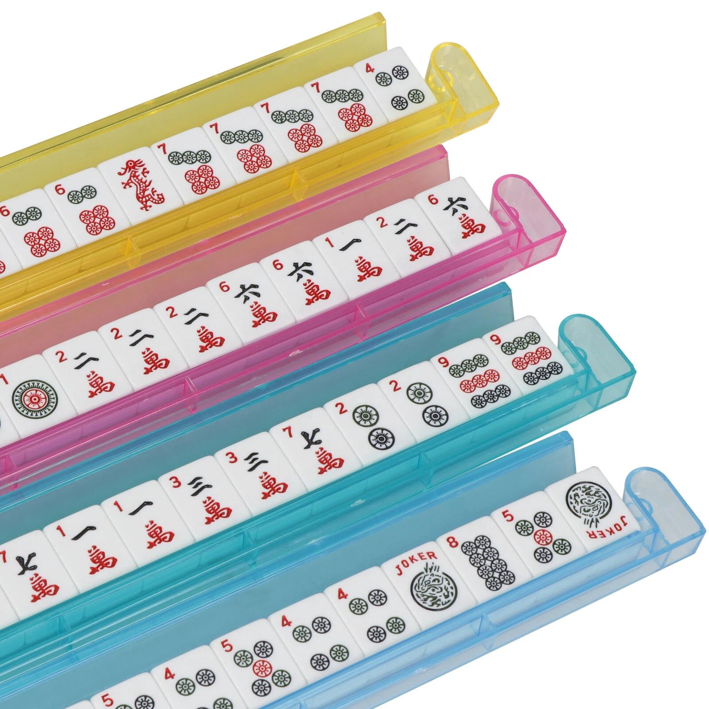 American Mah Jongg Mahjong Set with 4 All-in-One Rack Pushers Soft Bag 166 Tile
