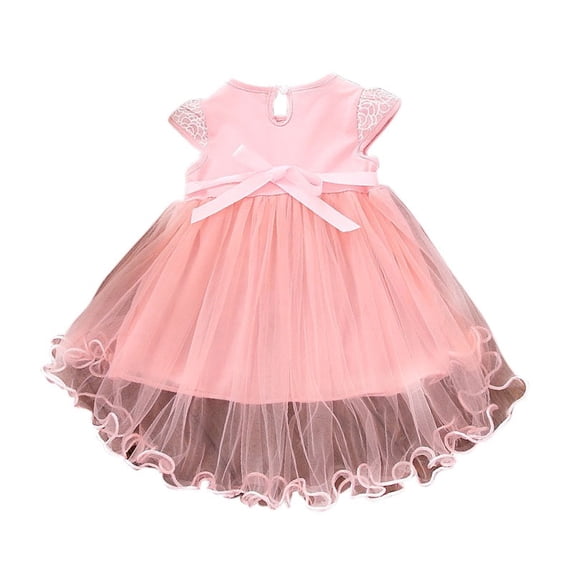 Summark Baby Children's Baby Girl Clothes Summer Floral Print Sleeveless Lace Tutu Skirt Layered Prom Cotton Princess Party Dress Mesh Girl Dress Girl Prom Dress Princess Dress
