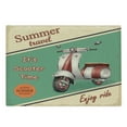 thumbnail image 1 of Vintage Cutting Board, Scooter Motorbike Summer Travel Italian City Sight Hipster Enjoy Ride Illustration, Decorative Tempered Glass Cutting and Serving Board, Large Size, Multicolor, by Ambesonne, 1 of 1