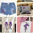 thumbnail image 5 of 10pcs(5 Pairs) Sew On Embroidered Flower Patches Purple Flower Embroidery Appliques Clothing Accessories for DIY Jeans Dress Hat Bag Clothes Sewing Crafts, 5 Styles, 5 of 7