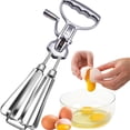 thumbnail image 4 of Baking hand cranked electroplated egg beater, dual wheel stainless steel kitchen mixer, cake baking tool Egg Beater Classic Hand Crank Style Stainless Steel Mixer （large size）, 4 of 5