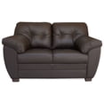 thumbnail image 4 of Sala de Piel Genuina Sofá y Love Seat ConfortoPiel  Derby Chocolate, 4 of 9