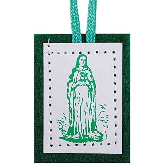 12 Pack - Green Wool Scapular
