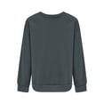 thumbnail image 5 of Women's Solid Color Crewneck Sweatshirt, Soft Long Sleeve Pullover Top with Lightweight Breathable Fabric, Comfortable Stretchy Casual Wear for Daily Loungewear and Streetwear Navy S, 5 of 5