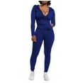 thumbnail image 2 of Pantalon Large pour Femmes Mode Ensemble de Sport 2 Pcs Décontracté Couleur Unie, 2 of 4