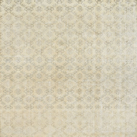 Ahgly Company Indoor Square Contemporary Wheat Beige Abstract Area Rugs, 6' Square