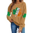 thumbnail image 2 of Craaazy St Patricks Day Tops for Women Shamrock Loose Long Sleeve Round Neck Spring Summer Clothes Gifts, 2 of 6